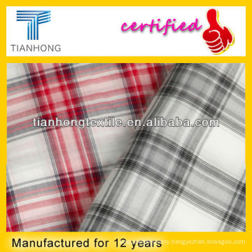 100% Cotton Yarn Dyed Checked Poplin Fabric For Shirt